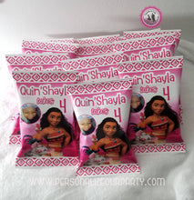 Load image into Gallery viewer, moana chip bag/wrappers-snack bag favors-moana party favors-moana birthday party bags-moana birthday-moana favors-digital-printed-luau party