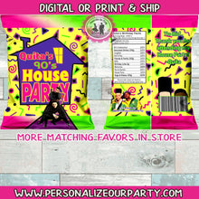 Load image into Gallery viewer, 90&#39;s House party chip bags/ chip bag wrappers- 1 digital file or 1 dozen printed wrappers
