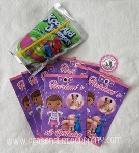 Doc mcstuffins chip bags/wrappers-Digital-printed-doc mcstuffins party favors-doc mcstuffins party decor and favors-personalized chip bags