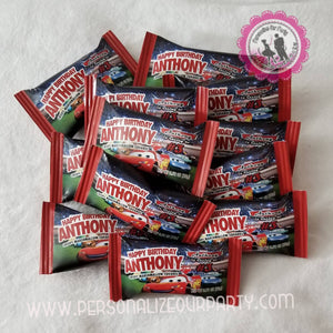 cars inspired rice krispy treat-cars party favors-cars birthday party-digital-printed-car personalized party favors-custom party favors