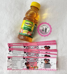 boss baby girl apple juice label-boss baby girl party favors-African america boss baby girl juice favors-personalized boss baby girl favors