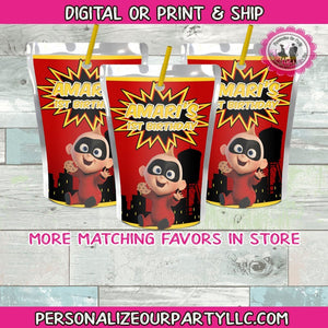 Jack Jack incredibles 2 capri sun labels-super hero party favors-incredibles 2 party favors-incredibles 2 party supplies-digital-printed