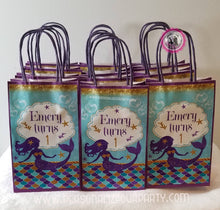 Load image into Gallery viewer, mermaid party gift bags-1 digital file or 1 dozen printed labels