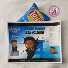 Load image into Gallery viewer, African american boss baby boy party package-digital-printed-boss baby chip bags-boss baby capri sun-boss baby rice krispy treat-boss baby