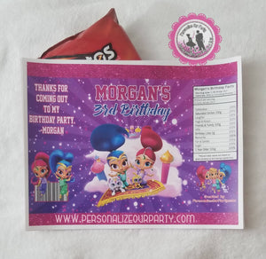 shimmer and shine custom chip bags-shimmer an shine party-shimmer and shine custom party favors-digital-printed-shimmer and shine birthday