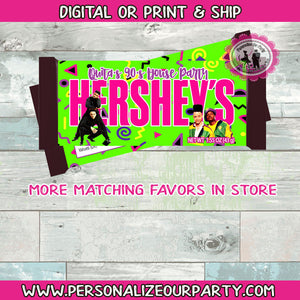 90's House party Hershey's inspired candy bar wrapper-digital file or 1 dozen printed wrappers