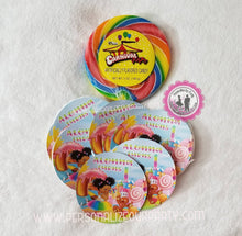 Load image into Gallery viewer, candy land lollipop stickers-digital-printed-candy land party favors-candy land birthday-candy land lollipops-candy land suckers-candy land