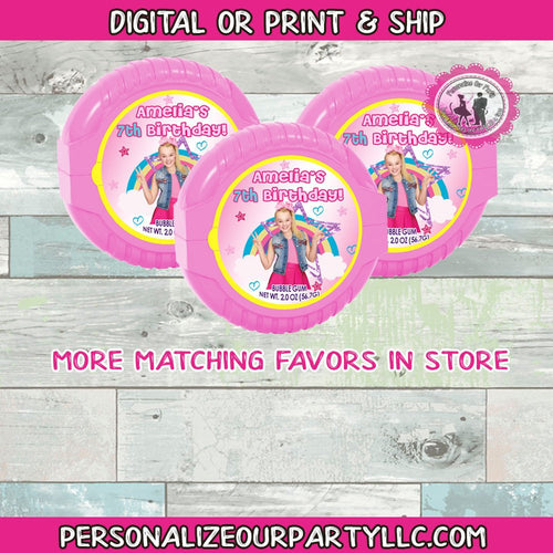 Jojo siwa inspired bubble tape gum stickers-digital-printed-jojo siwa party favors-jojo siwa party-jojo party bag favors-jojo siwa birthday