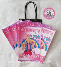 Load image into Gallery viewer, Jojo Siwa treat bags/labels-Jojo siwa party bag favors-jojo siwa candy bags-jojo siwa party-jojo siwa loot bags-digital-printed-jojo party
