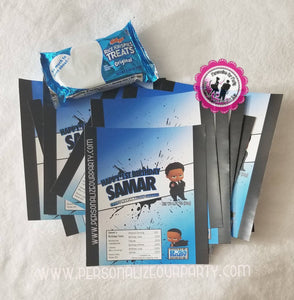 African american boss baby boy rice krispy treat wrappers-digital-printed-personalized boss baby boy party favors-boss baby party-birthday
