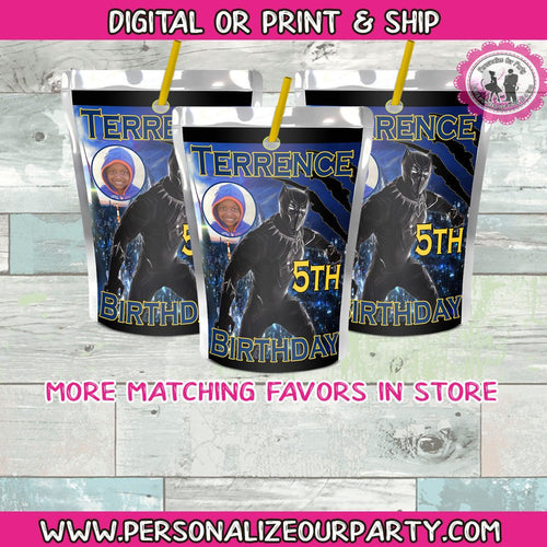 black panther capri sun sticker-black panther party favors-black panther party-digital-printed-super hero party-avengers party favors-favors