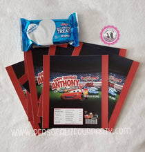 Load image into Gallery viewer, cars inspired rice krispy treat-cars party favors-cars birthday party-digital-printed-car personalized party favors-custom party favors