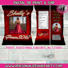 Load image into Gallery viewer, prom chip bags/wrappers -digital-printed-chip bags-party favors-prom watch party favors-prom send off party-prom party favors-prom favors