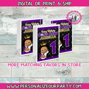 purple boss baby girl party bags-black boss baby girl party favors-gift bags-digital-printed-boss baby girl treat bags-boss baby candy bags