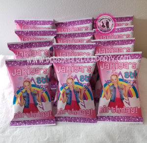 Jojo Siwa custom photo chip bag-digital-printed-Jojo Siwa party favors-Jojo Siwa birthday-Jojo Siwa party decor-Jojo Siwa party supplies