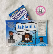 Load image into Gallery viewer, African american boss baby boy fruit snack wrapper-digital file or 1 dozen printed wrappers