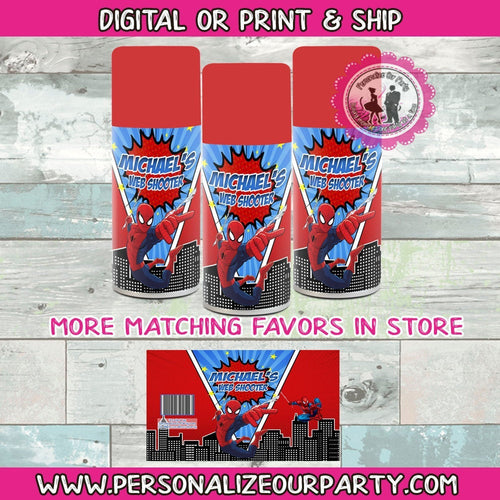spider man web shooter-spider man silly spray-spider man silly string-silly spray-funny spray-digital-printed-spider-man party favors