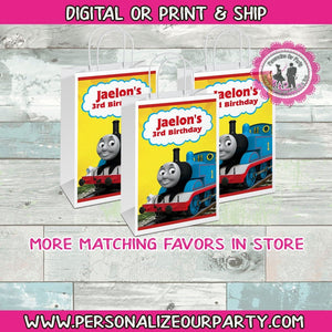 thomas the train party bags-goody bags-thomas the train candy bags-treat bags-digital-ptinted thomas the train party favors-loot bags-gift