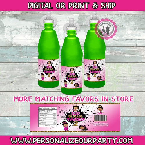 African American boss baby girl kool aid burst juice labels- 1 digital file or 1 dozen printed wrappers