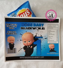 Load image into Gallery viewer, African American Boss baby boy chip bags/wrappers- digital or printed