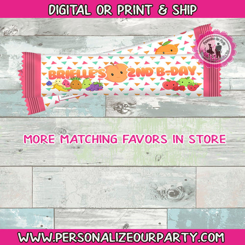 tutti fruiti air heads/candy wrappers-digital printed-tutti fruiti party favors-fruiti tutti birthday-candy favors-fruit party favors