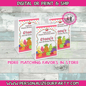 tutti fruiti gift bags/labels-fruiti tutti party bags-digital-printed-tutti fruiti treat bag labels-fruiti tutti party favors-candy bags