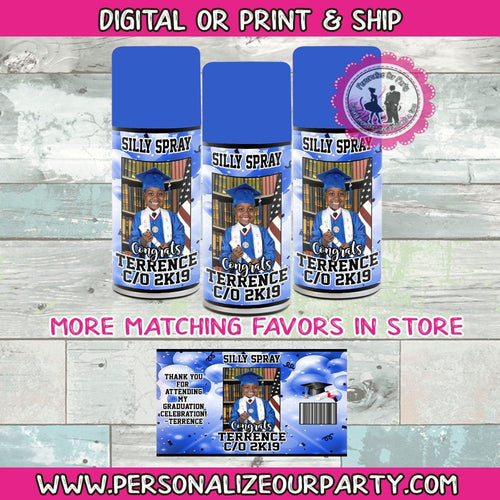Graduation goofy string spray favors-graduation party favors-graduation favors-silly spray-funny spray-digital-printed-graduation gooft spray