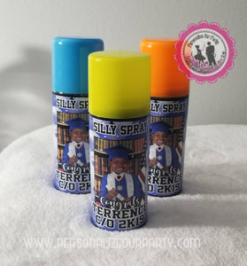 Graduation goofy string spray favors-graduation party favors-graduation favors-silly spray-funny spray-digital-printed-graduation gooft spray