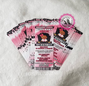 African American boss baby girl party invitations-digital-printed-boss baby invitation-boss baby girl party favors-boss baby girl party