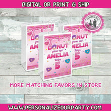 Load image into Gallery viewer, Donut party bags-goody bags-donut candy bags-donut treat bags-digital-ptinted donut party favors-donut loot bags-donut gro up-donut birthday
