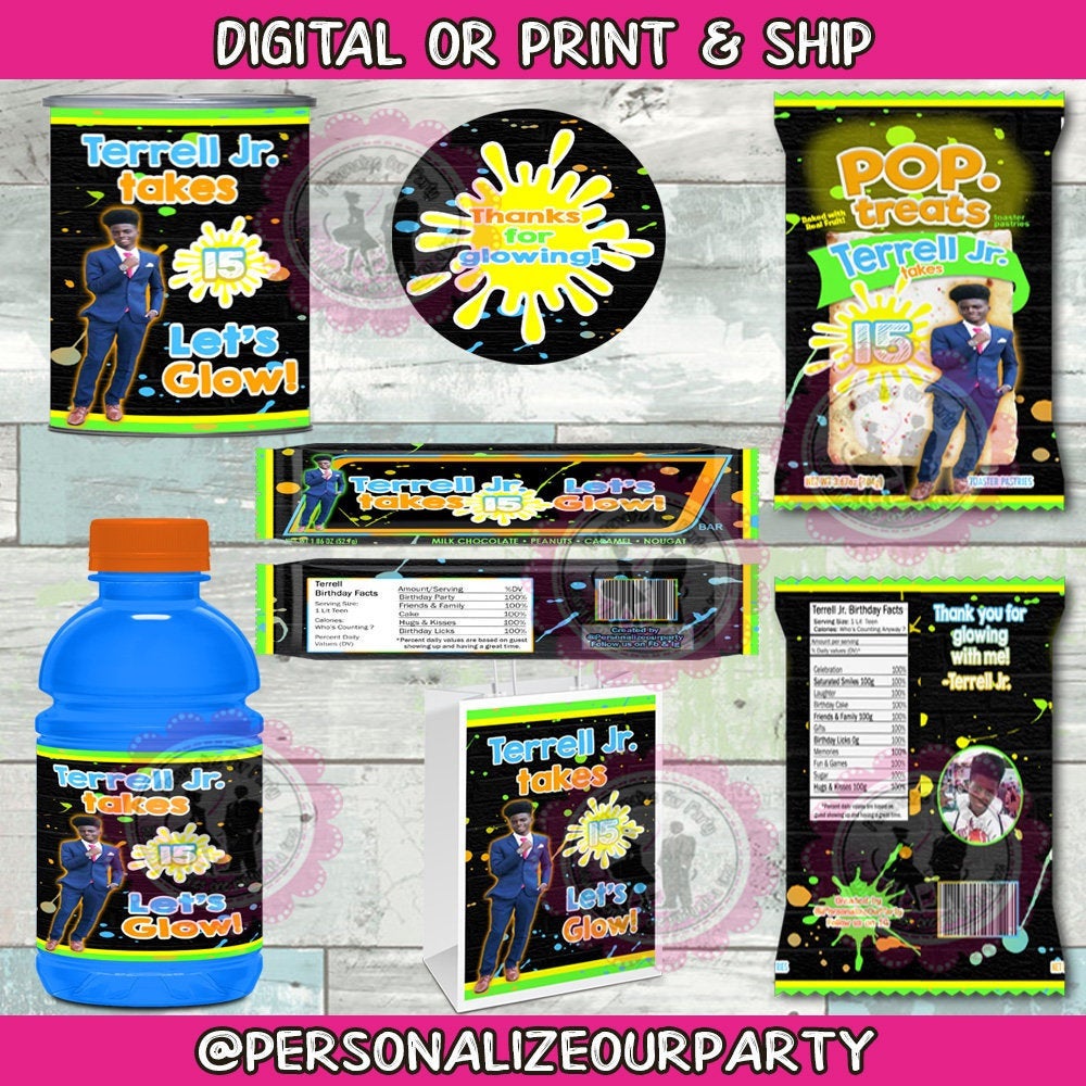 Glow party favors package-glow party-gow favors-slime party favors-digital-printed-digital party favor packages-please review item details