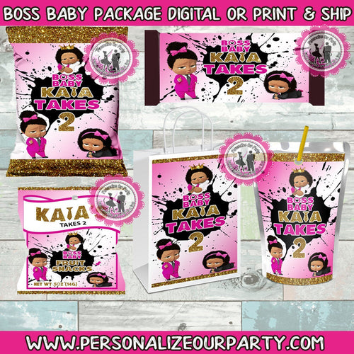 African American boss baby girl party package