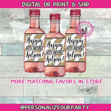 Load image into Gallery viewer, Gold &amp; Black mini wine bottle labels-30th birthday-digital-print-annivesary party favors-wine bottle labels-milestone birthday-wine label