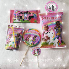 Load image into Gallery viewer, unicorn capri sun labels with photo-unicorn party favors-unicorn party-unicorn personalized party favors-first birthday party favors-