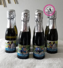 Load image into Gallery viewer, Personalized mini champagne bottle labels-digital-printed-annivesary party favors-wine bottle labels-champagne bottle labels-wedding favors