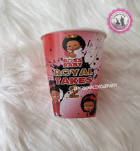 Load image into Gallery viewer, African american boss baby girl 9oz party cup labels-boss baby girl party-boss baby girl favors-boss baby girl birthday-digital-printed