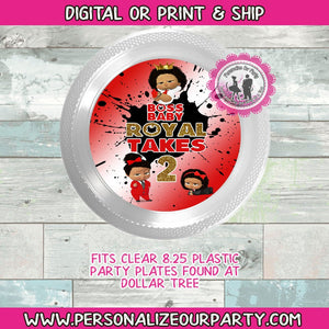 Boss baby girl 8.75in clear party plates/labels- personalized party supplies-boss baby favors-digital-printed-boss baby girl-custom plates