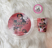Load image into Gallery viewer, Boss baby girl 8.75in clear party plates/labels- personalized party supplies-boss baby favors-digital-printed-boss baby girl-custom plates