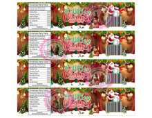 Load image into Gallery viewer, Merry Christmas water bottle labels-INSTANT DOWNLOAD-holiday party favors-water bottle favors-Christmas party favors-custom water bottle