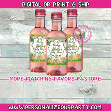 Load image into Gallery viewer, Safari jungle mini wine bottle labels-baby shower favors-digital-print-jungle favors-adult party favors-wine labels-moscato bottle labels