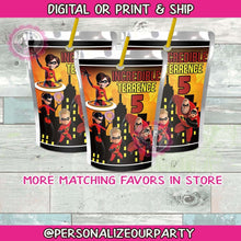 Load image into Gallery viewer, Incredibles 2 juice pouches-incredibles 2 party-incredibles 2 party supplis-incredibles party favors-drink fvors-incredibles 2 birthday