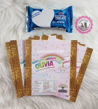 Load image into Gallery viewer, unicorn rice krispy treats wrapper-unicorn party favors-unicorn birthday party-unicorn first birthday party favors-unicorn party supplies