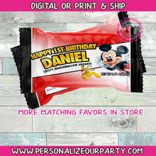 Load image into Gallery viewer, Mickey Mouse rice krispy treat wrappers-mickey mouse party favors-mickey mouse custom party favors-mickey mouse club house party favors