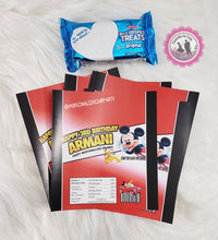 Load image into Gallery viewer, Mickey Mouse rice krispy treat wrappers-mickey mouse party favors-mickey mouse custom party favors-mickey mouse club house party favors