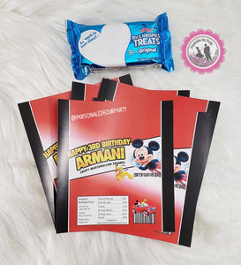 Mickey Mouse rice krispy treat wrappers-mickey mouse party favors-mickey mouse custom party favors-mickey mouse club house party favors