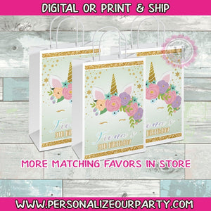 Unicorn gift bag/labels-unicorn party favors-unicorn party bags-digital-print-unicorn treat bags-unicorn gift bags-unicorn birthday supplies