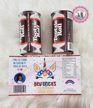 Load image into Gallery viewer, Rainbow unicorn tootsie roll candy bank jar-candy bank-party favors-custom party favors-rainbow unicorn party-unicorn birthday favors-candy