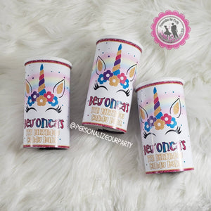 Rainbow unicorn tootsie roll candy bank jar-candy bank-party favors-custom party favors-rainbow unicorn party-unicorn birthday favors-candy