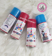 Load image into Gallery viewer, Rainbow unicorn silly spray favors-unicorn goofy spray party favors-unicorn favors-silly spray-funny spray-digital-printed-rainbow uicorn