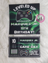 Load image into Gallery viewer, level up video game shoe box party favors-video game gift box favors-digital-printed-gamers party favor boxes-level up-video game birthday